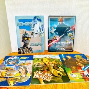 Star Wars Episode I 2012 3D Clear File Folders Lot (5) Phantom Menace 12X9
